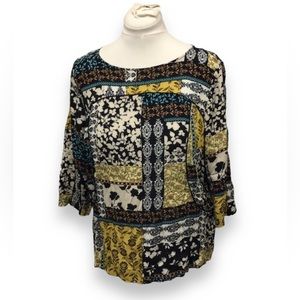 J. Jill Patchwork-Print Top, size L